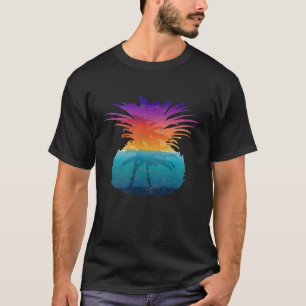 Camiseta Estilo Vintage Pineapple Sunset Surf
