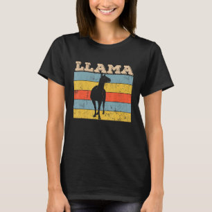 Camiseta Estilo Vintage Retro Desgastado Llama Amante de An