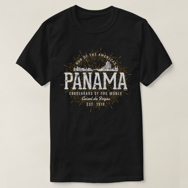 Camiseta Estilo Vintage Retro Panamá (Frente do Design)
