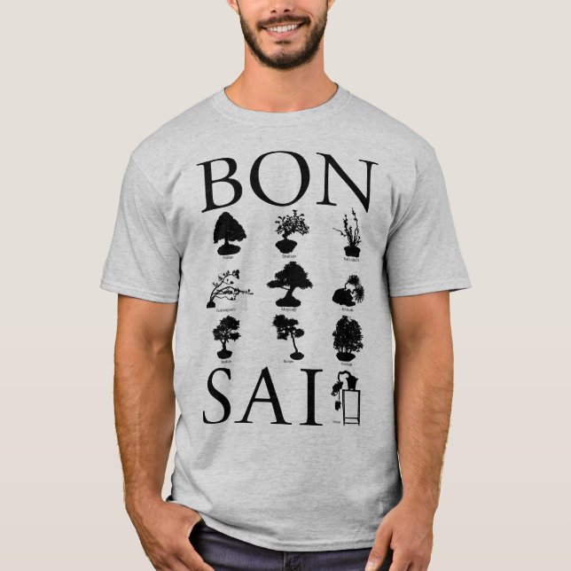 Camiseta Estilos Básicos da Árvore Bonsai (Frente)