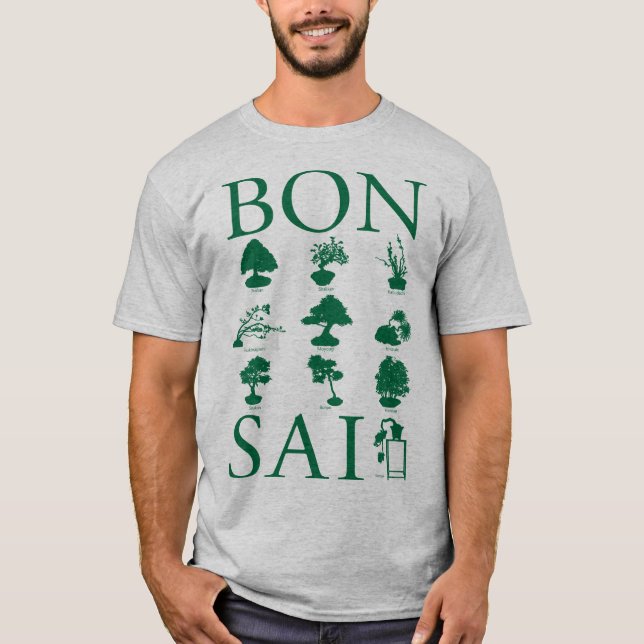 Camiseta Estilos Básicos da Árvore Bonsai (Frente)