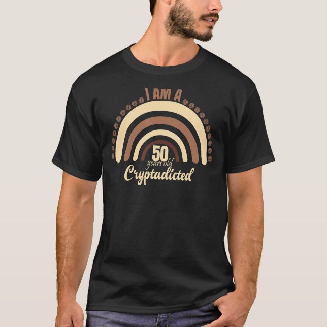 Camiseta Estilos De Vida Criptomoeda Dos Comerciantes 50 An (Frente)