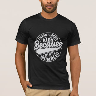 Camiseta Estilos de vintage esposa mumbles tipografia T-shi
