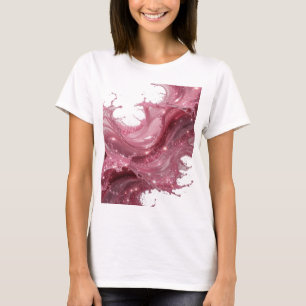 Camiseta Estilosa Prata com respingos de líquido v