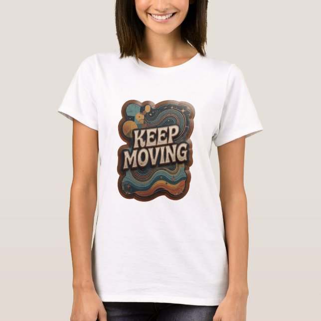 Camiseta Estilosa Prata KEEP MOVING (Frente)
