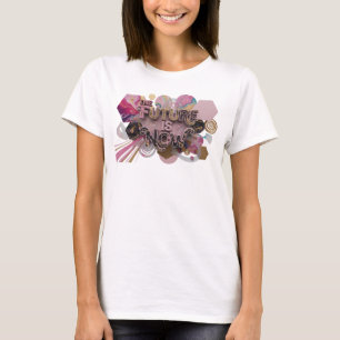 Camiseta Estilosa Rosa O FUTURO É AGORA Slogan