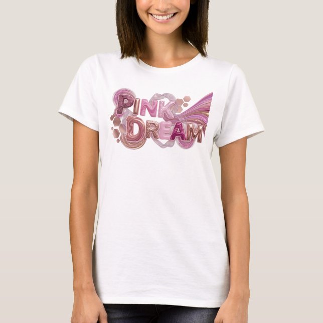 Camiseta Estilosa Rosa SONHO COR-DE-ROSA (Frente)