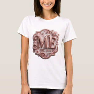 Camiseta Estiloso Design de Texto Gold ME EST 1974