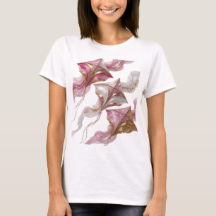Camiseta Estiloso Ouro PIPA Dourada e Rosa Impressão