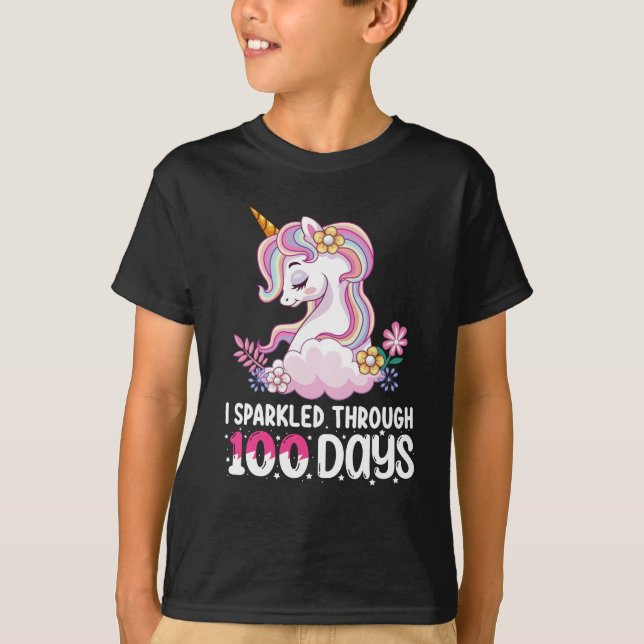 Camiseta Estimulei 100 Dias de Unicórnio Escolar (Frente)