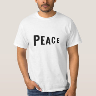 Camiseta Estipografia da perspectiva negra da paz minimalis