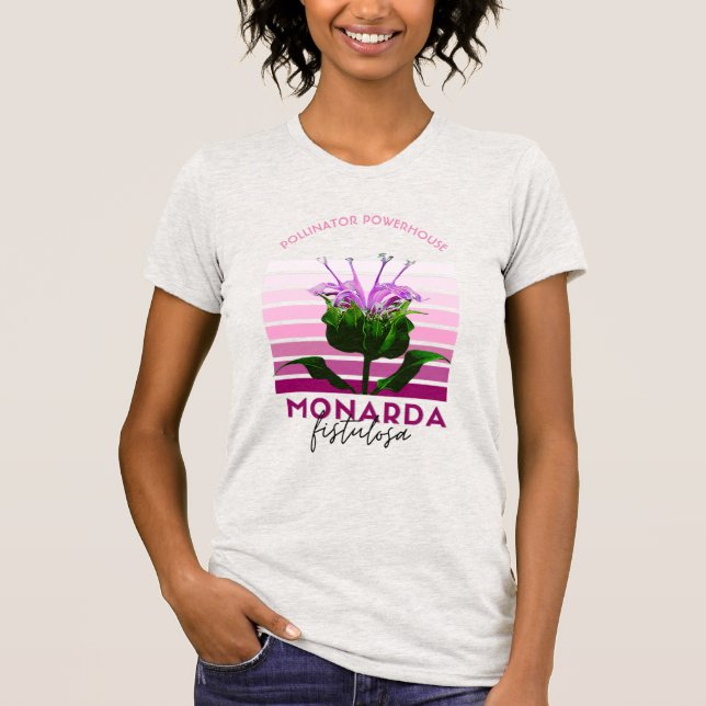 Camiseta Estirpes Gráficas De Bee Balm Monarda Fistulosa (Frente)
