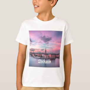 Camiseta Estocolmo Capital da Suécia Céu Noturno