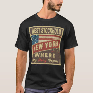 Camiseta ESTOCOLMO OCIDENTAL, NY É onde minha história come