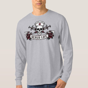 Camiseta Estojo para Iphone de Enfermeira Crânio com Tatuag