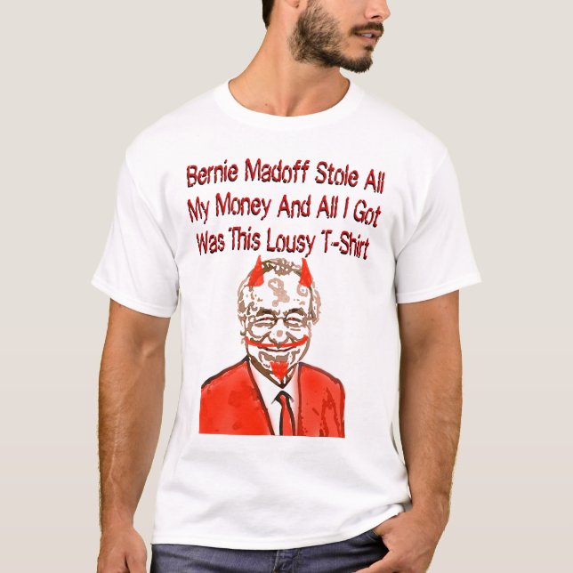 Camiseta Estola de Bernie Madoff todo meu dinheiro (Frente)