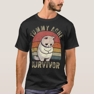 Camiseta Estômago de Gato Engraçado Meu Tummy Magoa Tummy A