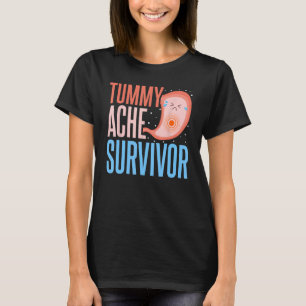Camiseta Estômago de Sobrevivência de Tummy Ache Engraçado 