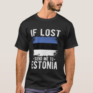 Camiseta Estônia Flag Souvenir - Se perdido envie-me para a