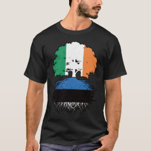 Camiseta Estônia Irlanda Estoniano Bandeira de Raízes de Ár