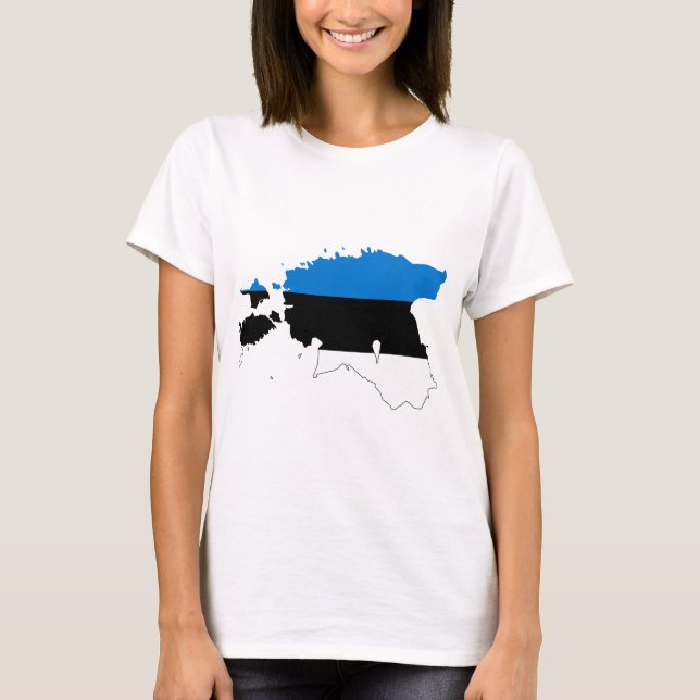 CAMISETA ESTÔNIA - MAPA/BANDEIRA/CORES/EMBLEM (Frente)