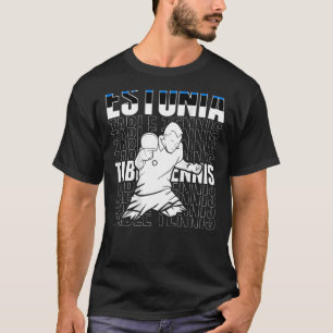 Camiseta Estônia Mesa de Tênis de apoio estoniano Ping Pong