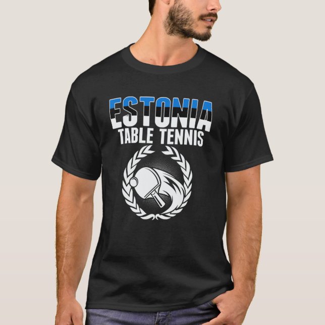 Camiseta Estonia Table Tennis     Estonian Ping Pong Suppor (Frente)