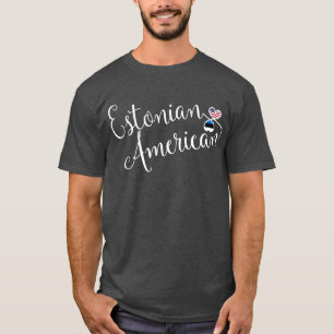 Camiseta Estoniana Americana de Corações Inverti