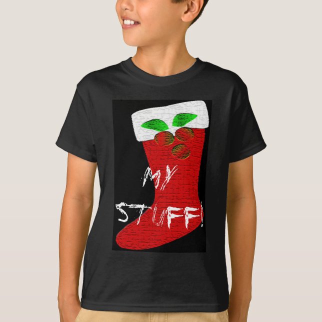 Camiseta Estoque de Natal Personalizável (Frente)
