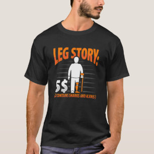 Camiseta Estória na Perna Amputea Piada Prostética na Perna