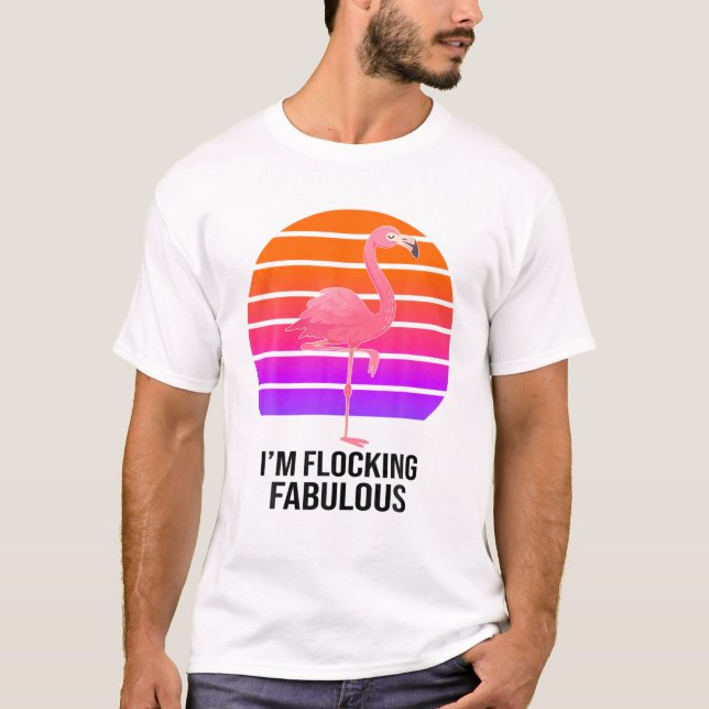 Camiseta Estou a bloquear o Fabuloso Flamingo Hawaiian Vint (Frente)