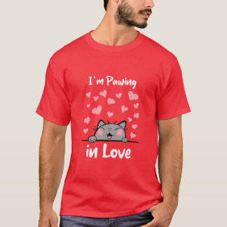 Camiseta Estou a Pawing in Love - Cat Hearts