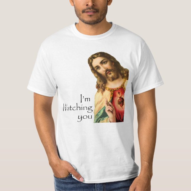 Camiseta Estou A Ver-Te Jesus Engraçado (Frente)
