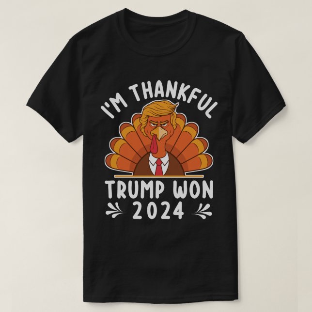 Camiseta Estou agradecido Trump Won 2024 (Frente do Design)