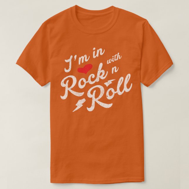 Camiseta Estou apaixonado por Rock and Roll (Frente do Design)
