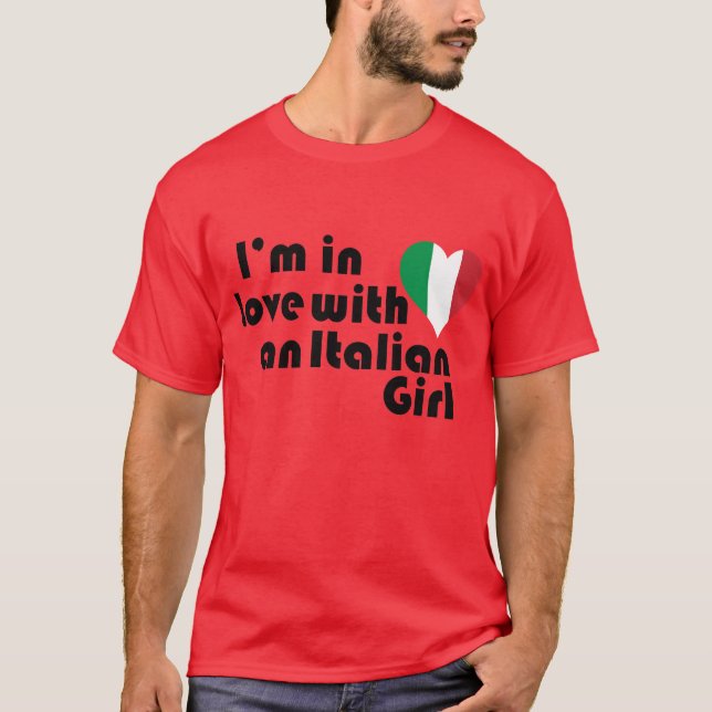 Camiseta Estou apaixonado por uma garota italiana (Frente)