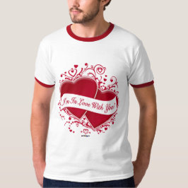 Camiseta Estou apaixonado por você! Corações Vermelhos