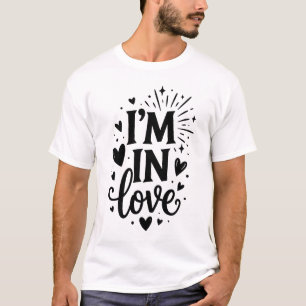 Camiseta ESTOU APAixonado Tipografia Minimalista Romântica