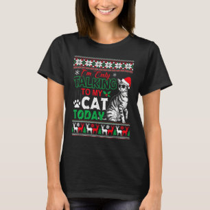 Camiseta Estou Apenas Falando Com Meu Gato Hoje Camisola Fe