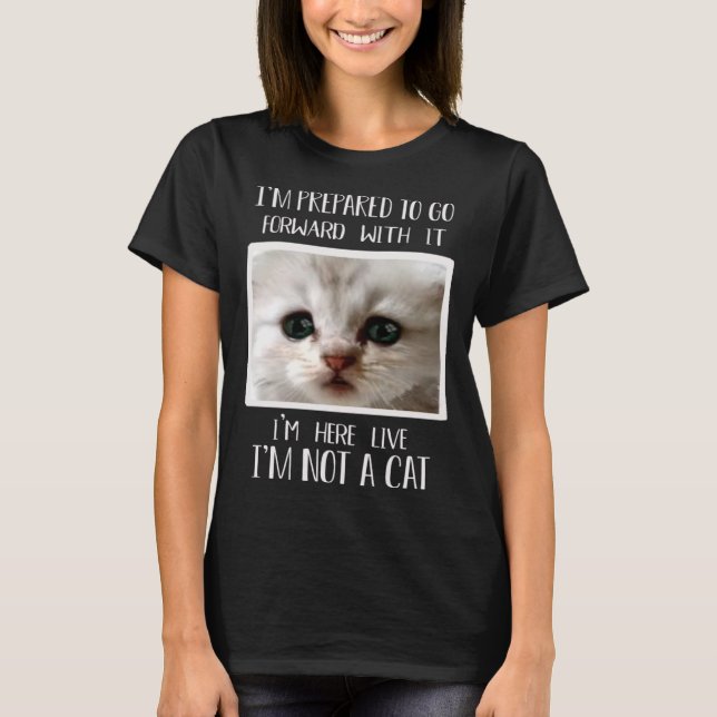 Camiseta Estou aqui ao vivo Não sou um advogado de gatos (Frente)