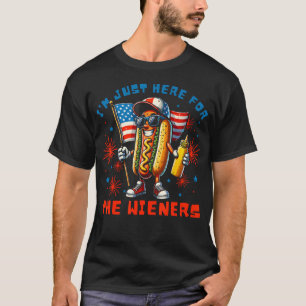 Camiseta ESTOU Aqui Apenas Para Os Cachorros Quentes 4Th