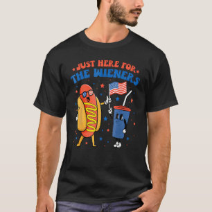 Camiseta Estou aqui apenas para os salsichas 4 de julho Cac