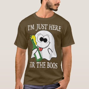 Camiseta Estou Aqui Apenas Para Os Vaias fantasma bebendo C