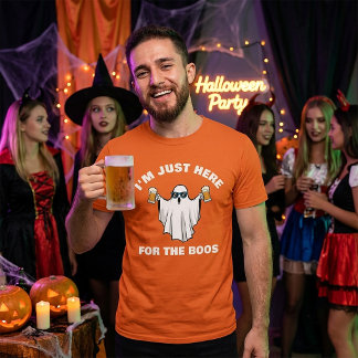 Camiseta Estou Aqui Apenas Para Os Vaias Fantasma Divertido