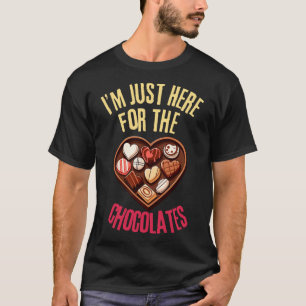 Camiseta Estou Aqui Apenas Pelos Chocolates Piada Do Dia Do