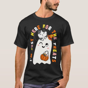 Camiseta Estou aqui apenas pelos petiscos gato fofo e fanta