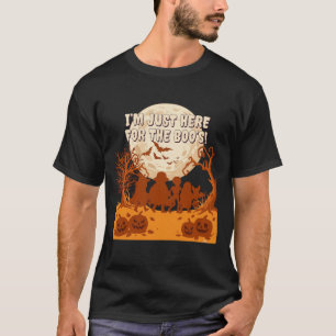 Camiseta Estou Aqui Boos Halloween Crianças Silhueta Lua P