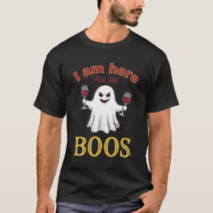 Camiseta Estou Aqui Boos Halloween Fantasma Copos de Vinho