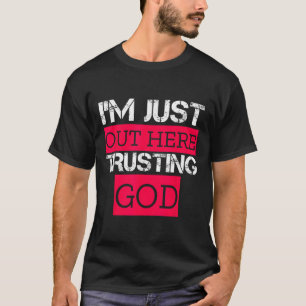 Camiseta Estou Aqui Confiante Em Deus Cristão Religioso