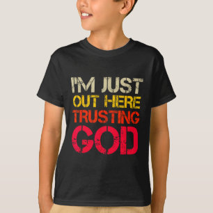 Camiseta Estou Aqui Confiante Em Deus Cristão Religioso